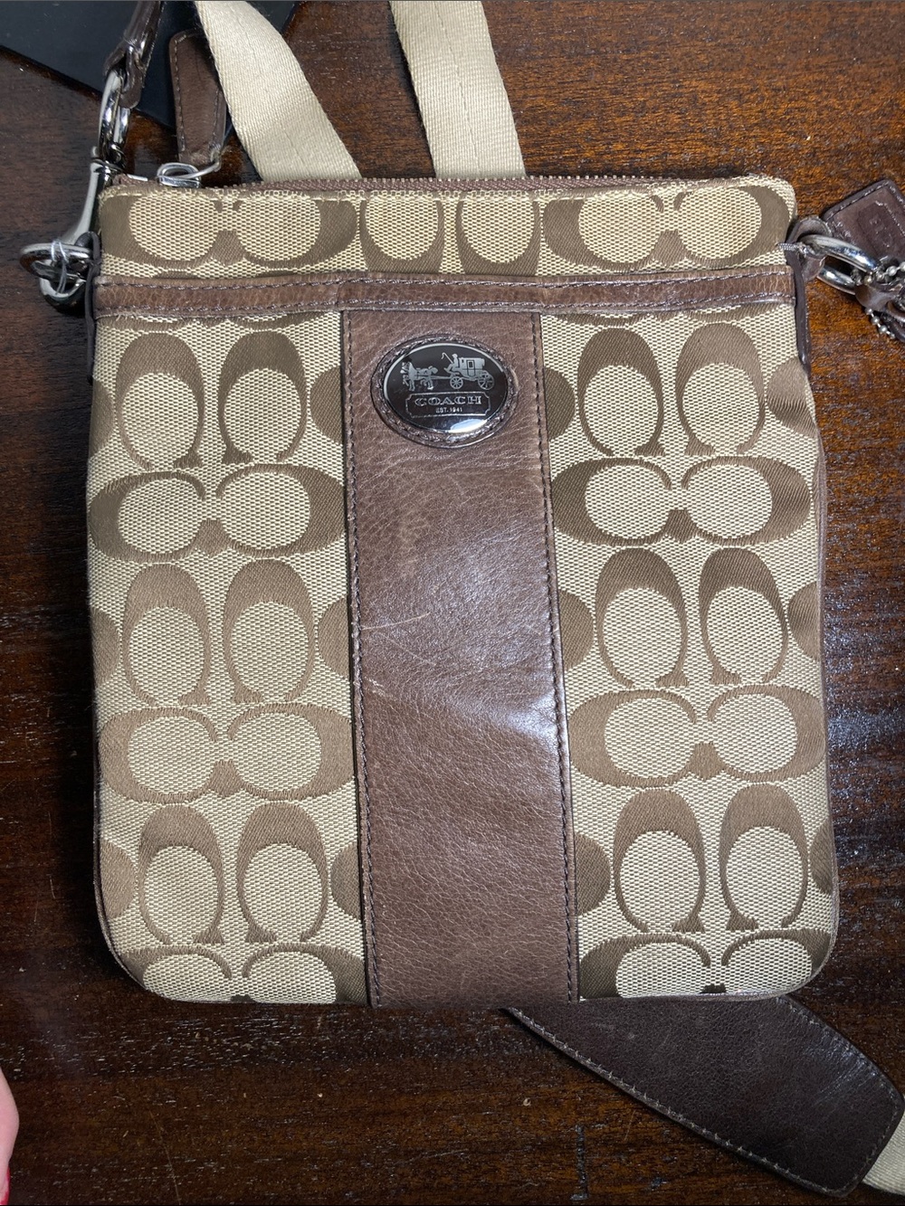Coach Sutton signature swingpack crosspody bag khaki - Picture 10 of 12